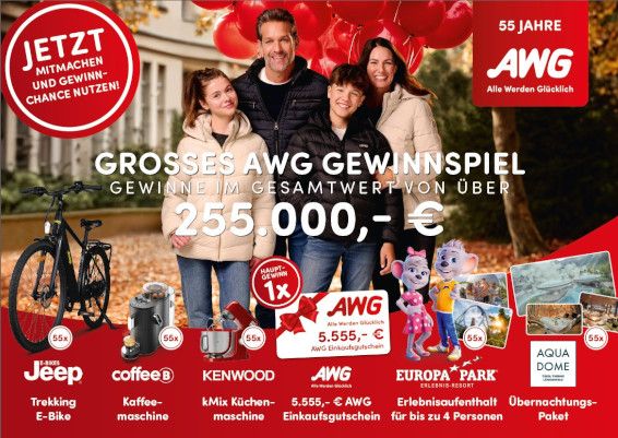 Jubiläumsgewinnspiel 55 Jahre AWG